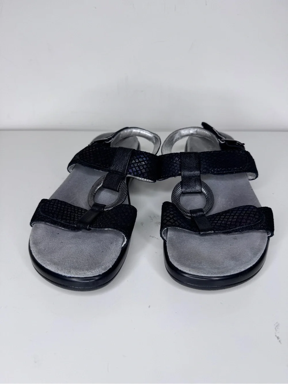 Alegria Julie Black Leather Sandals